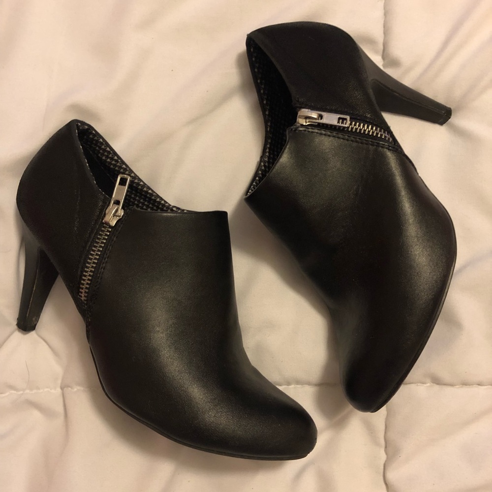 Black Zip Ankle Booties